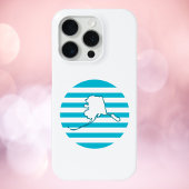 Alaska Outline Blue Retro Circle Case-Mate iPhone Case