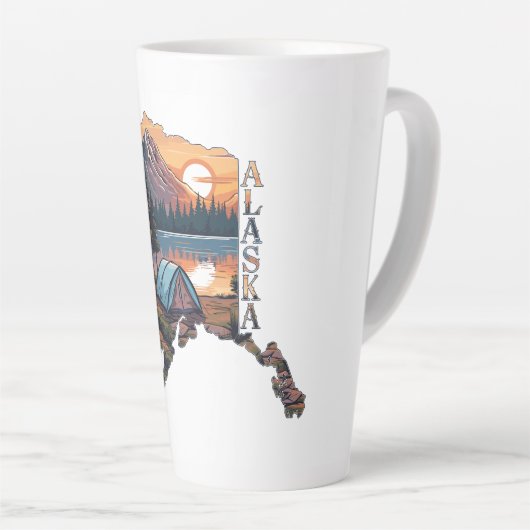 Alaska Outline Camping Latte Mok (Rechterhoek)