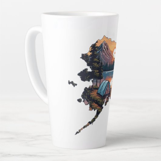 Alaska Outline Camping Latte Mok (Linkerhoek)