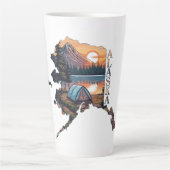 Alaska Outline Camping Latte Mok (Voorkant)
