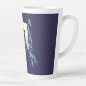 Alaska Outline Wolf en Maan Latte Mok (Rechts)