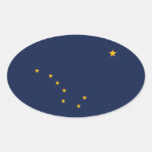 Alaska Oval Flag Sticker (Voorkant)