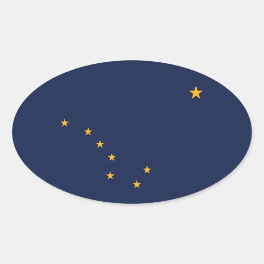 Alaska Oval Flag Sticker (Voorkant)