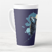 Alaska Overzicht Wolf en Maan Latte Mok (Linkerhoek)