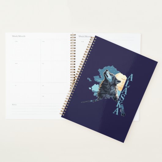 Alaska Overzicht Wolf en Maan Planner (Display)
