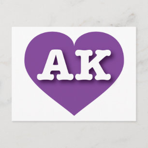 Alaska Paars Heart - Ik hou van AK Briefkaart
