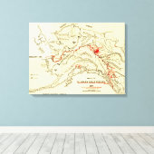 Alaska Panoramic Map Canvas Afdruk (Insitu (Houten vloer))