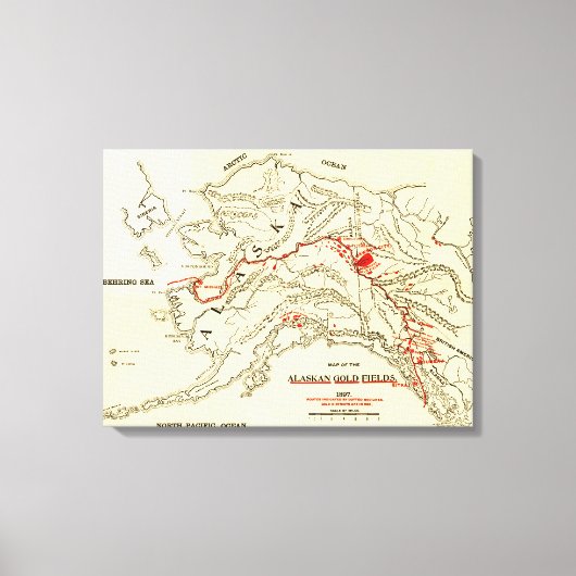 Alaska Panoramic Map Canvas Afdruk (Voorkant)