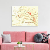 Alaska Panoramic Map Canvas Afdruk (Insitu (Woonkamer))