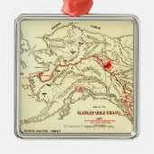Alaska Panoramic Map Metalen Ornament (Voorkant)
