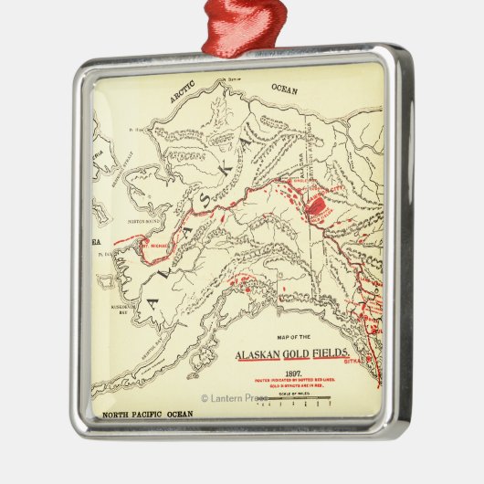 Alaska Panoramic Map Metalen Ornament (Links)