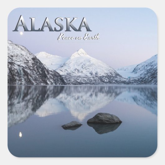 Alaska Peace on Earth Vierkante Sticker (Voorkant)