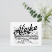 Alaska Pencil Sketch Briefkaart (Staand voorkant)