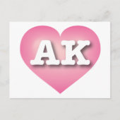 Alaska Pink Fade Heart - Ik hou van AK Briefkaart (Voorkant)