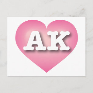 Alaska Pink Fade Heart - Ik hou van AK Briefkaart