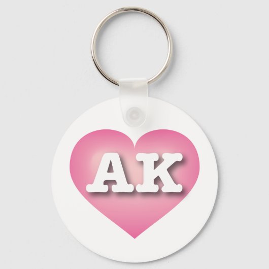 Alaska Pink Fade Heart - Ik hou van AK Sleutelhanger (Voorkant)
