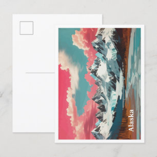 Alaska Pop Art Travel Illustratie Briefkaart