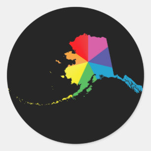alaska pride. angled. ronde sticker