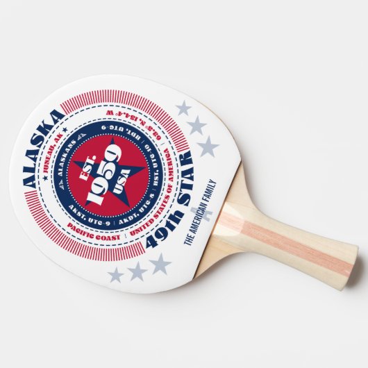 Alaska Pride Circular Typography Monogram Tafeltennisbatje (Zijkant)