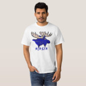 Alaska Pride Elk State Flag Aanpasbare waarde t-sh T-shirt (Voorkant volledig)
