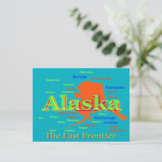Alaska Pride Map Silhouette Briefkaart (Staand voorkant)