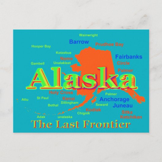 Alaska Pride Map Silhouette Briefkaart (Voorkant)