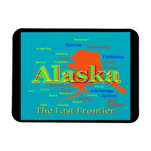 Alaska Pride Map Silhouette Magneet (Horizontaal)