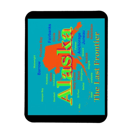 Alaska Pride Map Silhouette Magneet (Verticaal)