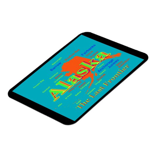 Alaska Pride Map Silhouette Magneet (Linkerzijde)