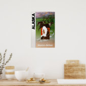 Alaska Print Western Airlines Travel Poster Alaska (Keuken)