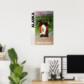 Alaska Print Western Airlines Travel Poster Alaska (Thuiskantoor)