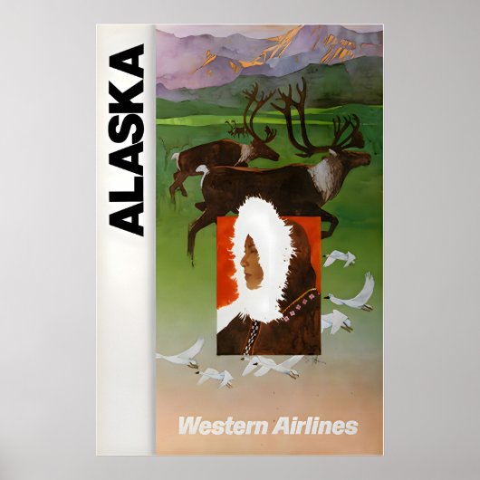 Alaska Print Western Reisposter Alaskaanse Kunst (Voorkant)