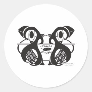 Alaska Puffin Ronde Sticker