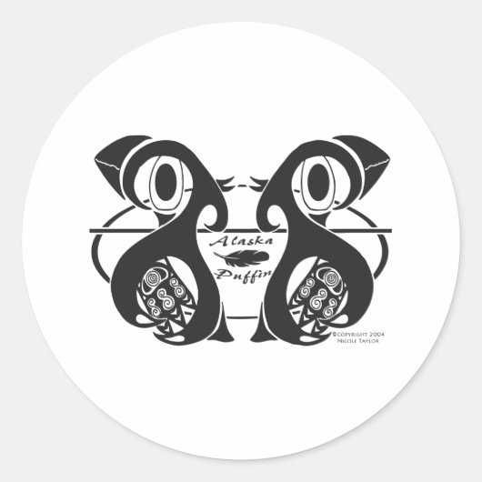 Alaska Puffin Ronde Sticker (Voorkant)