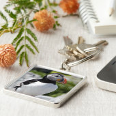 Alaska Puffins verweerde kleurrijke vogels Sleutelhanger (Zijkant)