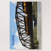 Alaska Railroad locomotive engine and bridge Jigsa Legpuzzel (Verticaal)