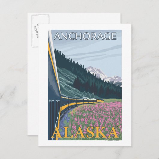 Alaska Railroad Scene - Anchorage, Alaska Briefkaart (Voorkant / Achterkant)
