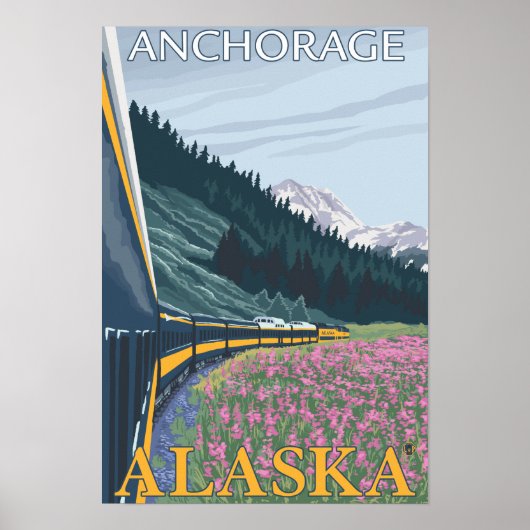 Alaska Railroad Scene - Anchorage, Alaska Poster (Voorkant)