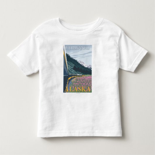 Alaska Railroad Scene - Fairbanks, Alaska Kinder Shirts (Voorkant)