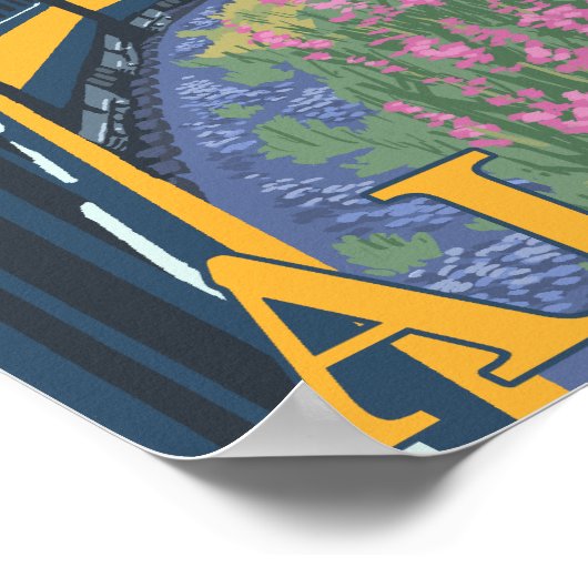 Alaska Railroad Scene - Grandview, Alaska Poster (Hoek)