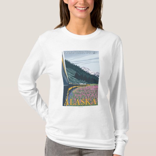 Alaska Railroad Scene - Matanuska Valley, Alaska T-shirt (Voorkant)