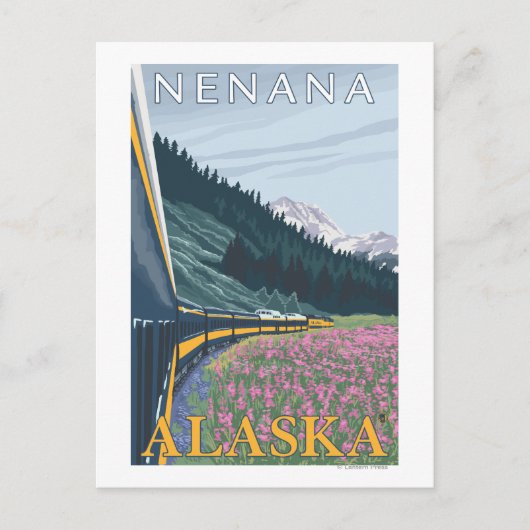 Alaska Railroad Scene - Nenana, Alaska Briefkaart (Voorkant)