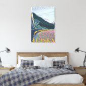 Alaska Railroad Scene - Seward, Alaska Canvas Afdruk (Insitu (Slaapkamer))