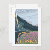 Alaska Railroad Scene - Wasilla, Alaska Briefkaart (Voorkant / Achterkant)