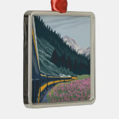 Alaska Railroad Scene - Wasilla, Alaska Metalen Ornament (Rechts)