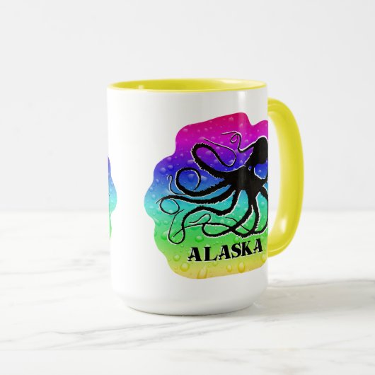 Alaska Rainbow Octopus - 15 oz. Mok (Voorkant rechts)