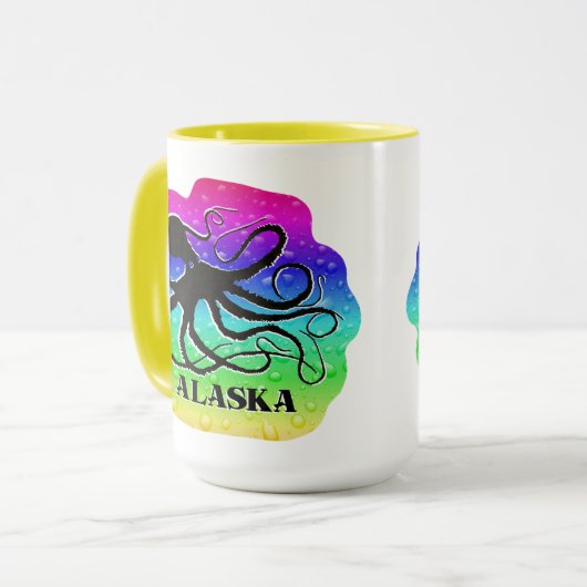 Alaska Rainbow Octopus - 15 oz. Mok (Voorkant links)