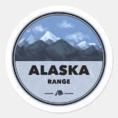 Alaska Range Camping Ronde Sticker (Voorkant)
