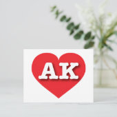 Alaska Red Heart - Ik hou van AK Briefkaart (Staand voorkant)