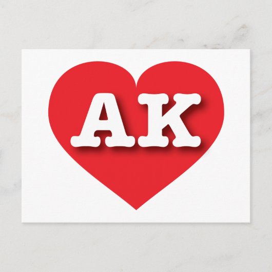 Alaska Red Heart - Ik hou van AK Briefkaart (Voorkant)